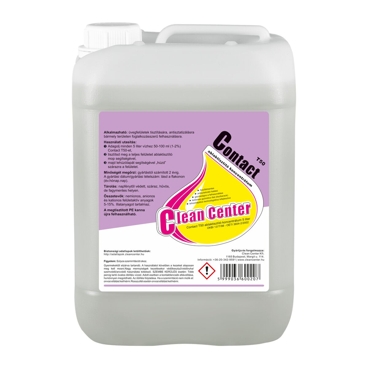 Contact T50 ablaktisztító koncentrátum 5 liter